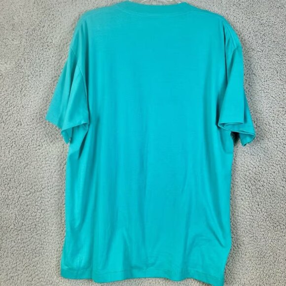 VTG 90's Native American Headdress Feather T-Shirt Teal Size XL Oneita Arizona - Picture 3 of 4